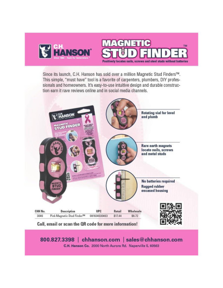 Buscador de Estudio C.H. Hanson 3046 Magnético Rosa