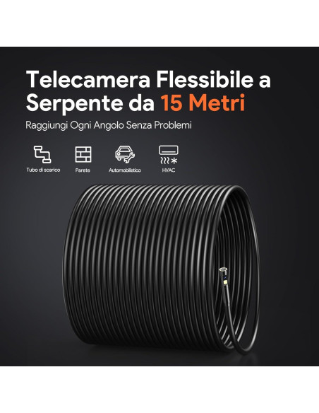 Borescopio DEPSTECH 15m Triple Lente Pantalla 5" 1080P