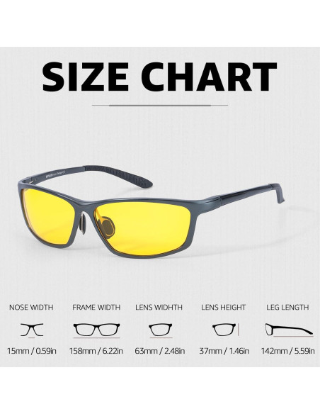 Gafas de Conducción Nocturna Myiaur Amarillas Polarizadas
