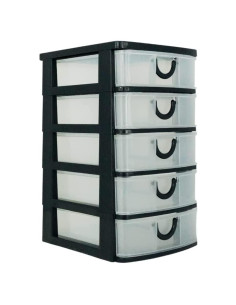 Organizador Massca de 5 Cajones Plástico Transparente