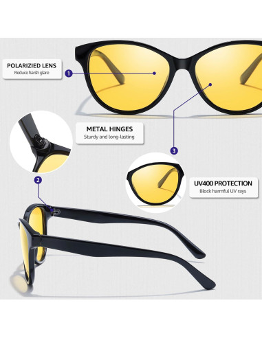 Gafas de Visión Nocturna Myiaur para Mujeres - Polarizadas UV400