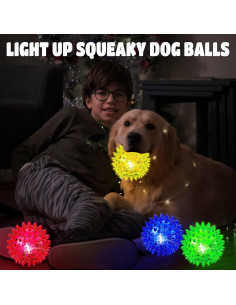 Pelotas LED para Perros JLVAUVT 9 cm Resistentes y Seguras 2