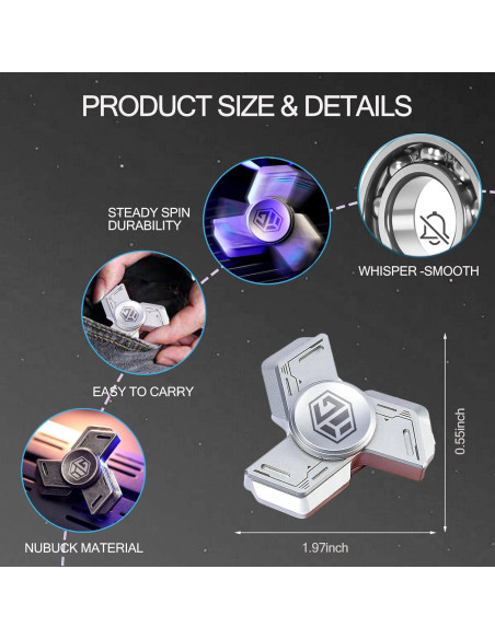 Spinner Fidget de Metal Berotok Mini Silencioso para Adultos