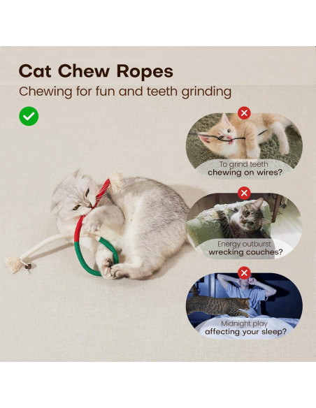 Juguetes para Gatos Potaroma 3 Pcs Cuerdas con Hierba Gatera