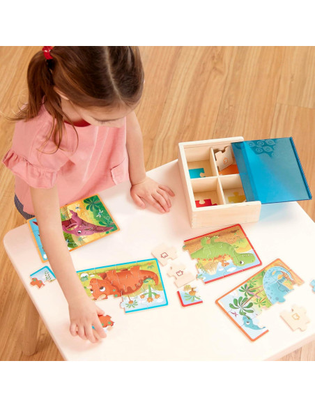 Rompecabezas de Madera B. toys 3-Pack Mascotas y Dinos