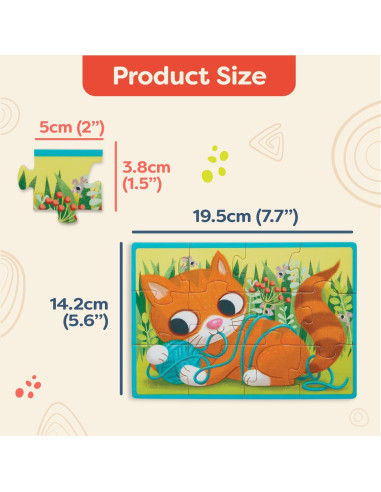 Rompecabezas de Madera B. toys 3-Pack Mascotas y Dinos