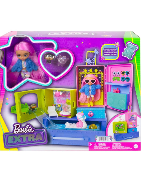 Barbie Conjunto de Viaje Extra HDY91 con 2 Cachorros y Accesorios