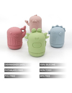 Juguetes de Baño PandaEar Silicona Multicolor 0-3 Años 2