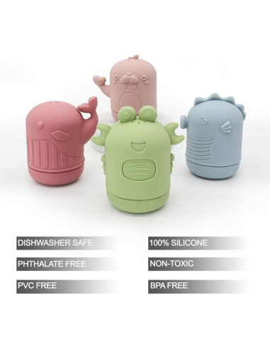 Juguetes de Baño PandaEar Silicona Multicolor 0-3 Años