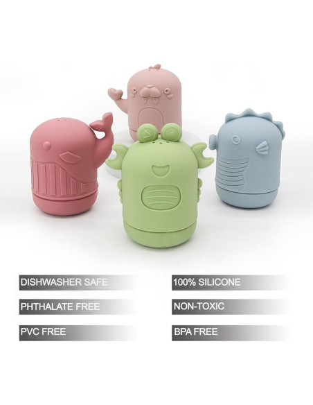 Juguetes de Baño PandaEar Silicona Multicolor 0-3 Años