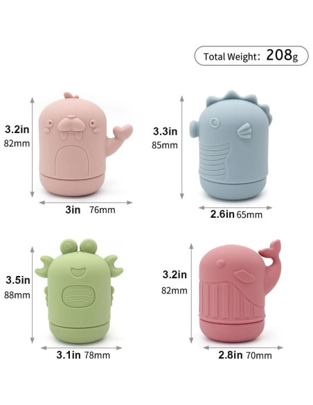 Juguetes de Baño PandaEar Silicona Multicolor 0-3 Años