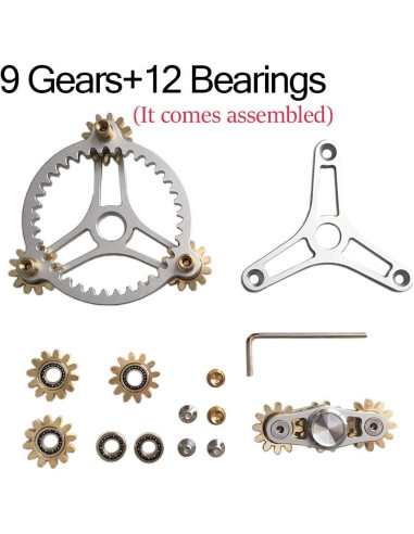 Spinner de Fidget Wewinn de Latón con Engranajes y 12 Rodamientos