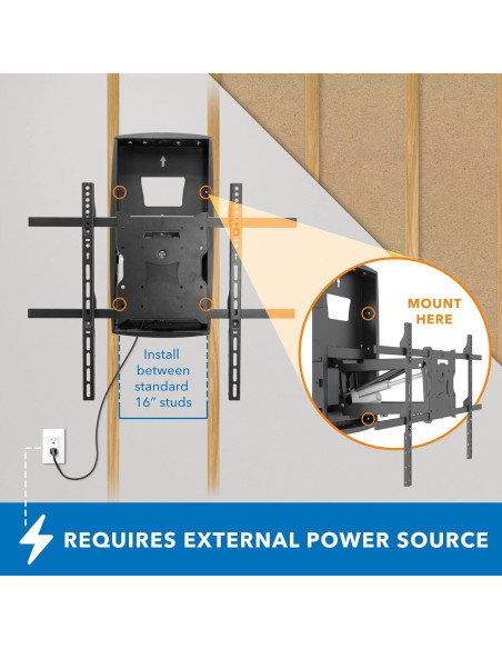 Soporte de TV motorizado Mount-It! para chimenea 80"