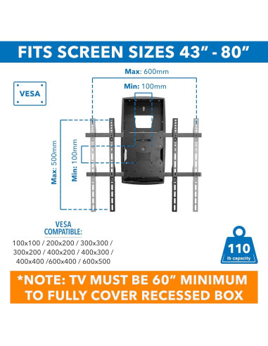 Soporte de TV motorizado Mount-It! para chimenea 80"