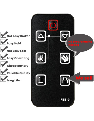 Control Remoto Reemplazo FEBO Flame Clásico Sin Programación