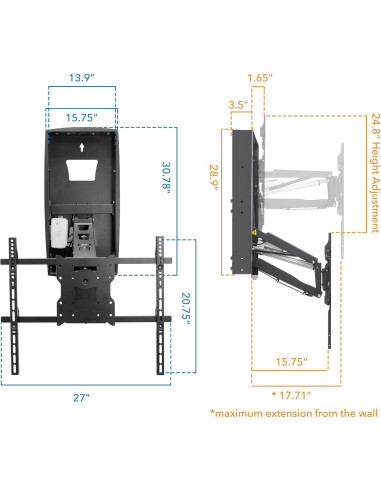 Soporte de TV motorizado Mount-It! para chimenea 80"