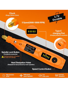 Herramienta Rotativa Inalámbrica GOXAWEE 105 Accesorios 5 Velocidades 2