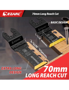 Cuchillas de Sierra Oscilante EZARC de Titanio 3PCS Extra Largas 2