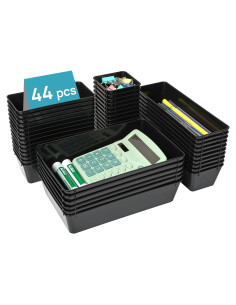 Juego de Organizadores de Cajones Vtopmart 44 Piezas Negro