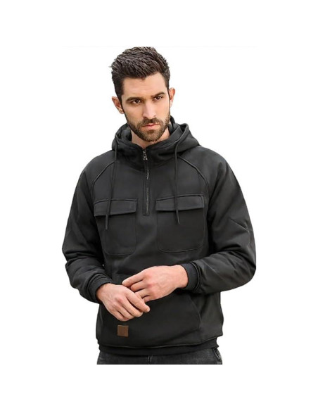 Sudadera Cargo Táctica para Hombres - Estilo Urbano Negro