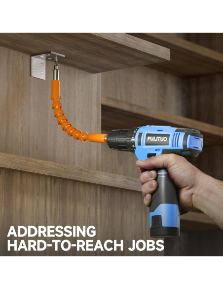 Taladro Inalámbrico PULITUO 12V Azul con Batería y Cargador