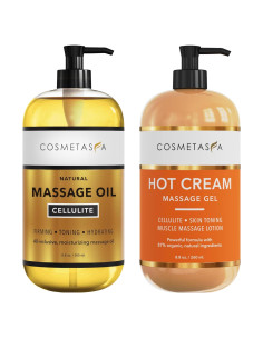 Aceite de Masaje y Gel Caliente Cosmetasa 260 ml x 2