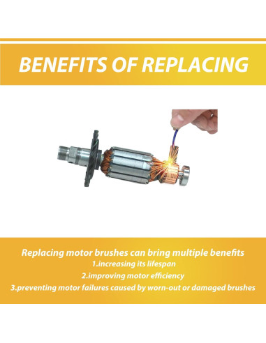 4 Cepillos de Carbono JUXIANG N097696 para DeWalt DWE4011 y más