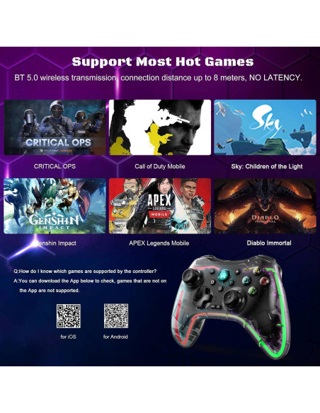 Controlador de Juegos Bluetooth arVin para iPhone/Android/PC