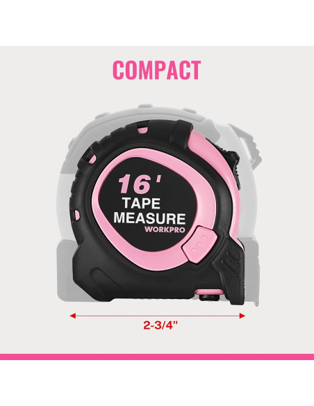 Cinta Métrica Retráctil WORKPRO 5m con Gancho Magnético