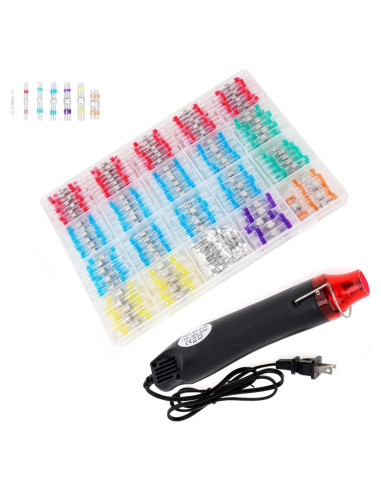 Kit 250 Conectores de Cable Impermeables Daevkaema con Pistola de Calor