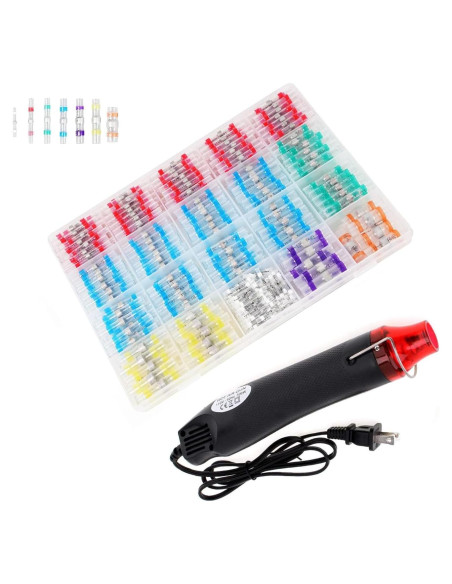 Kit 250 Conectores de Cable Impermeables Daevkaema con Pistola de Calor