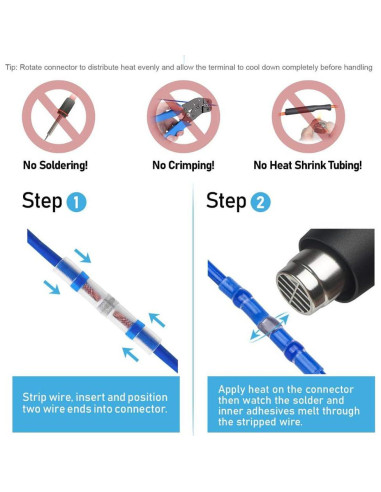 Kit 250 Conectores de Cable Impermeables Daevkaema con Pistola de Calor