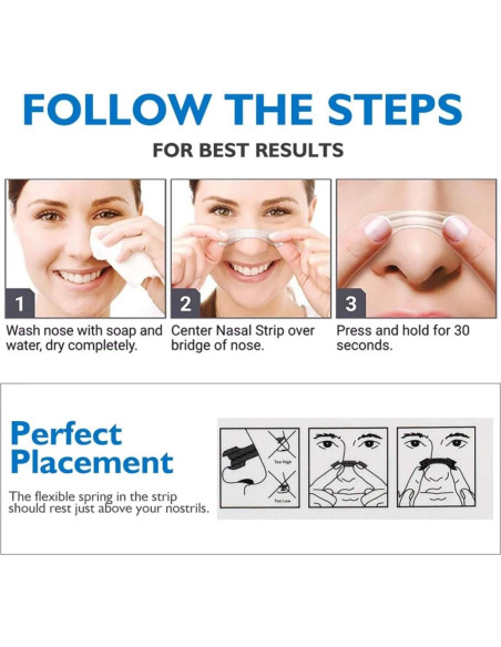 Tiras Nasales RZJZGZ 110 Piezas Anti-Ronquido Alivio Congestión