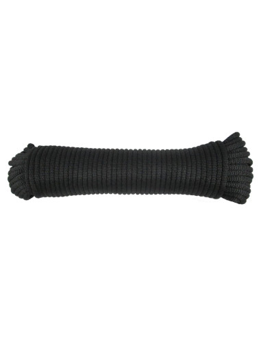 Cuerda de Poliéster Dacron Negra 30.48m 1/4" (6.4mm) Alta Resistencia
