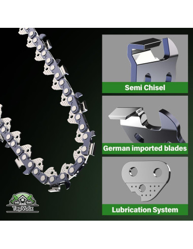 Cadena de Motosierra TapVolx 12" 4-Pack Calibre .040 3/8 LP