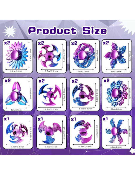 20 Spinners Antiestrés PROUNDLION para Niños y Adultos