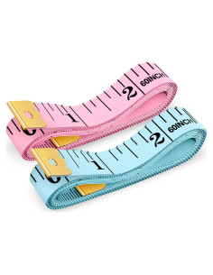 Cinta Métrica iBayam Doble Escala 150 cm 2 Paquete Rosa Azul