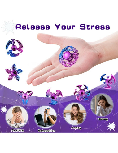 20 Spinners Antiestrés PROUNDLION para Niños y Adultos