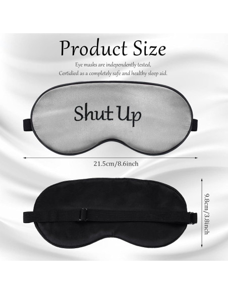 Juego de 8 máscaras de dormir de seda Geyoga con correa ajustable