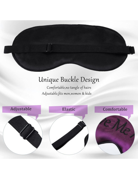 Juego de 8 máscaras de dormir de seda Geyoga con correa ajustable