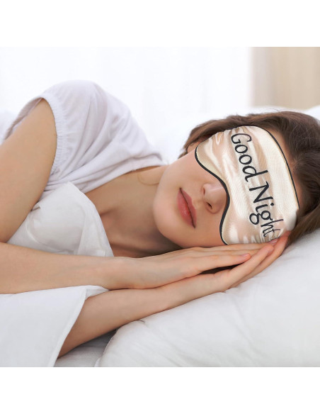 Juego de 8 máscaras de dormir de seda Geyoga con correa ajustable