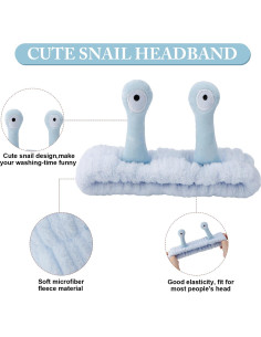 Cinta para la cabeza SuPoo Caracol Azul Microfibra Suave 2