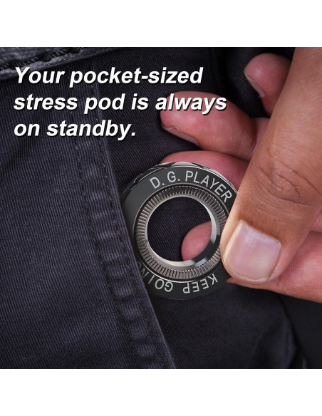 Anillo Giratorio Antiestrés D.G.PLAYER Negro Ajustable 3.5cm