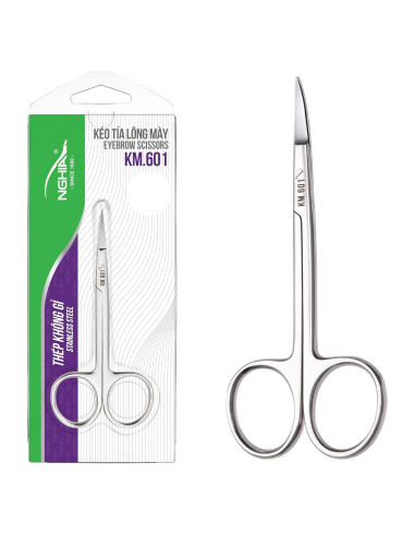 Tijeras Curvadas de Acero Inoxidable NGHIA KM-601 para Vello Facial