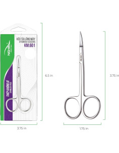 Tijeras Curvadas de Acero Inoxidable NGHIA KM-601 para Vello Facial 2