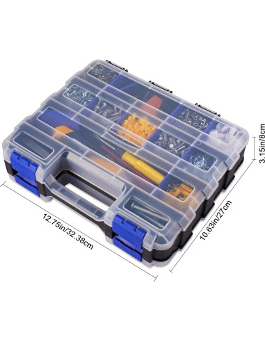 Caja Organizadora de Herramientas AIDY-PRO 34 Compartimentos Azul