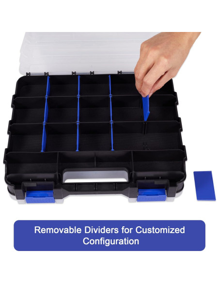 Caja Organizadora de Herramientas AIDY-PRO 34 Compartimentos Azul