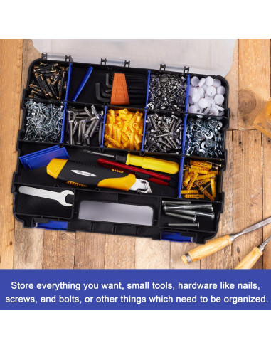 Caja Organizadora de Herramientas AIDY-PRO 34 Compartimentos Azul