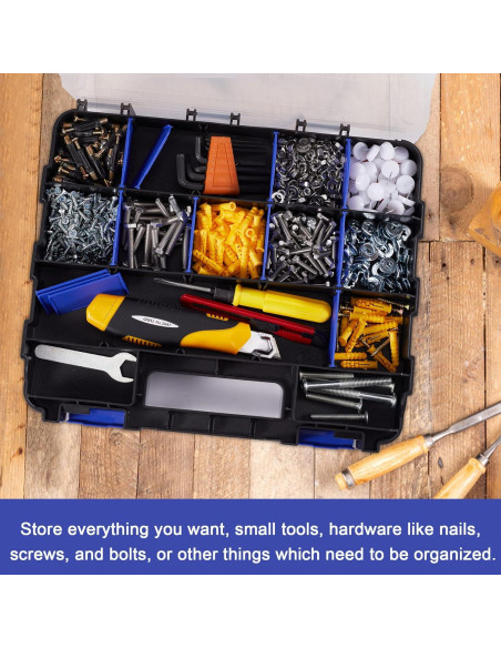 Caja Organizadora de Herramientas AIDY-PRO 34 Compartimentos Azul