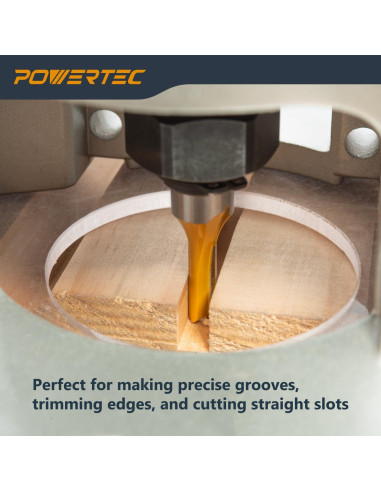 Bit de Ruta Recto POWERTEC 1/4" (6.35 mm) Carburo 73051